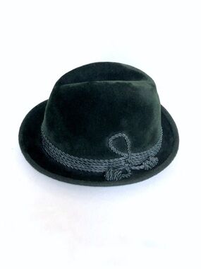 Vintage 1977 Edelweiss-Hut Forest Green Tyrolean Fedora Felt Hat Oktoberfest